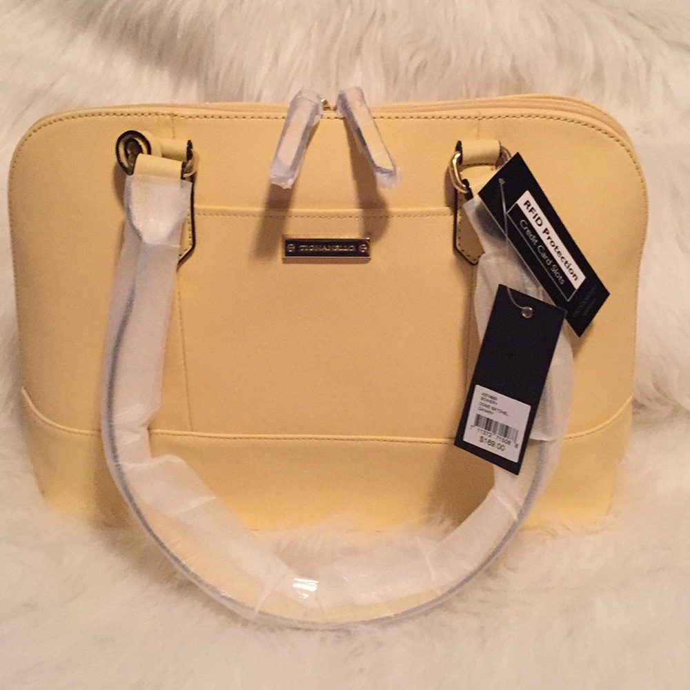 Tignanello NWT. Dome Satchel in Canary Yellow